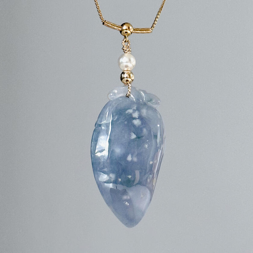 Organic Shaped Intense Purple Jadeite Pendant