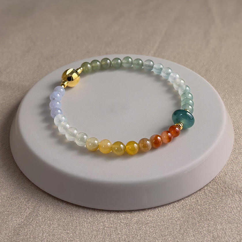 Lilliac coloured jadeite pendant with gold and translucent greenish jadeite bead made bail